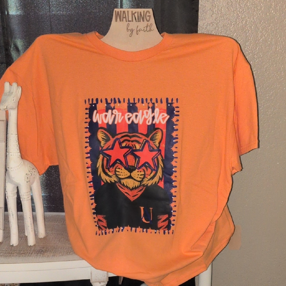 Orange Tiger Graphic  T-Shirt